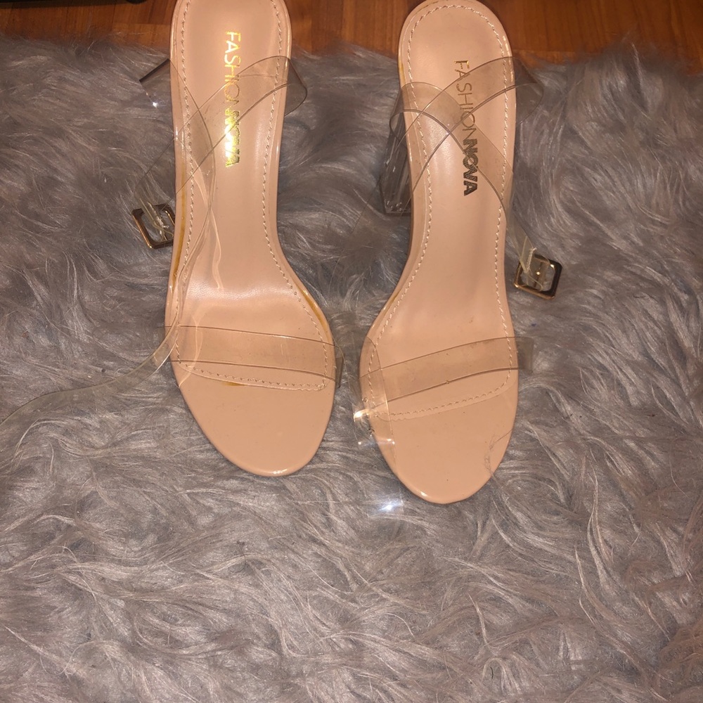 Fashion Nova Clear Chunky Heels